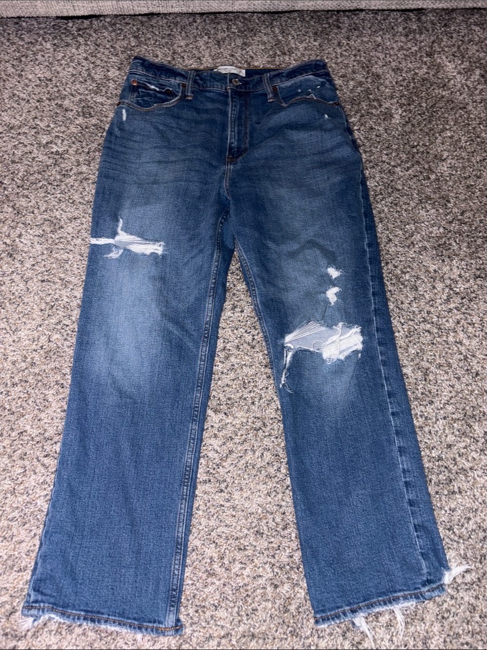 Abercrombie & Fitch Light Blue Ultra High Rise Ankle Jeans